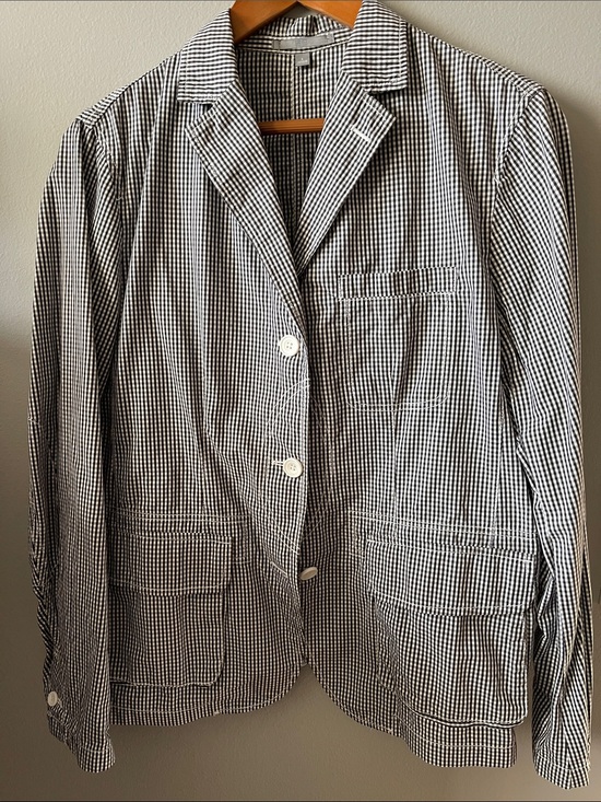 Uniqlo Jackets & Blazers - Uniqlo Black and White Gingham Casual Blazer Cotton
